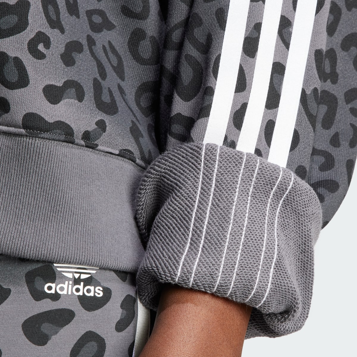 Adidas Originals Leopard Luxe Trefoil Crew Sweatshirt. 7