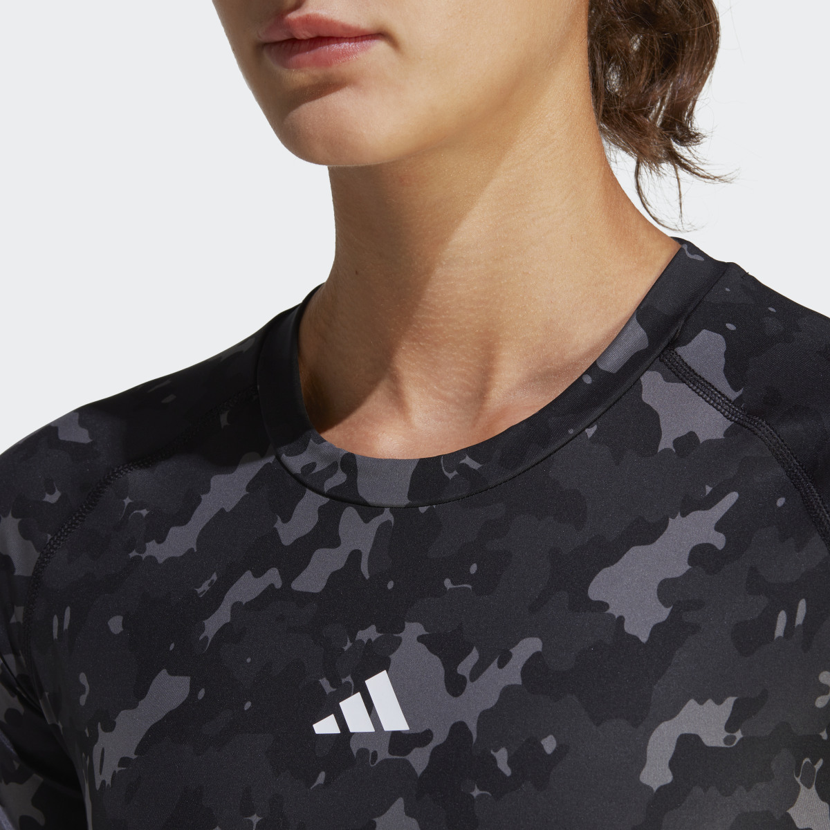 Adidas Techfit Camo Print Crop Training T-Shirt. 7