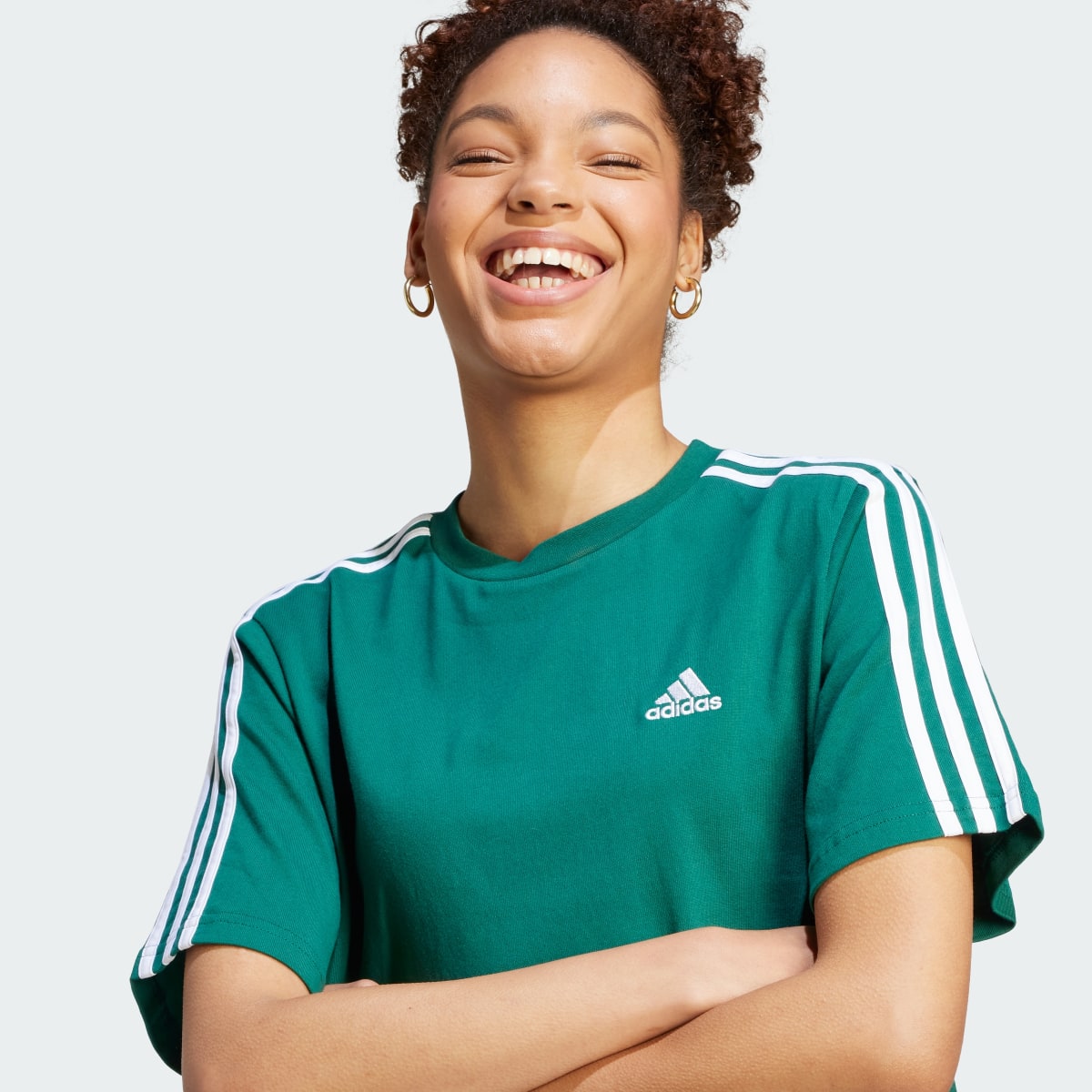 Adidas Essentials 3-Stripes Single Jersey Boyfriend Tee Dress. 6