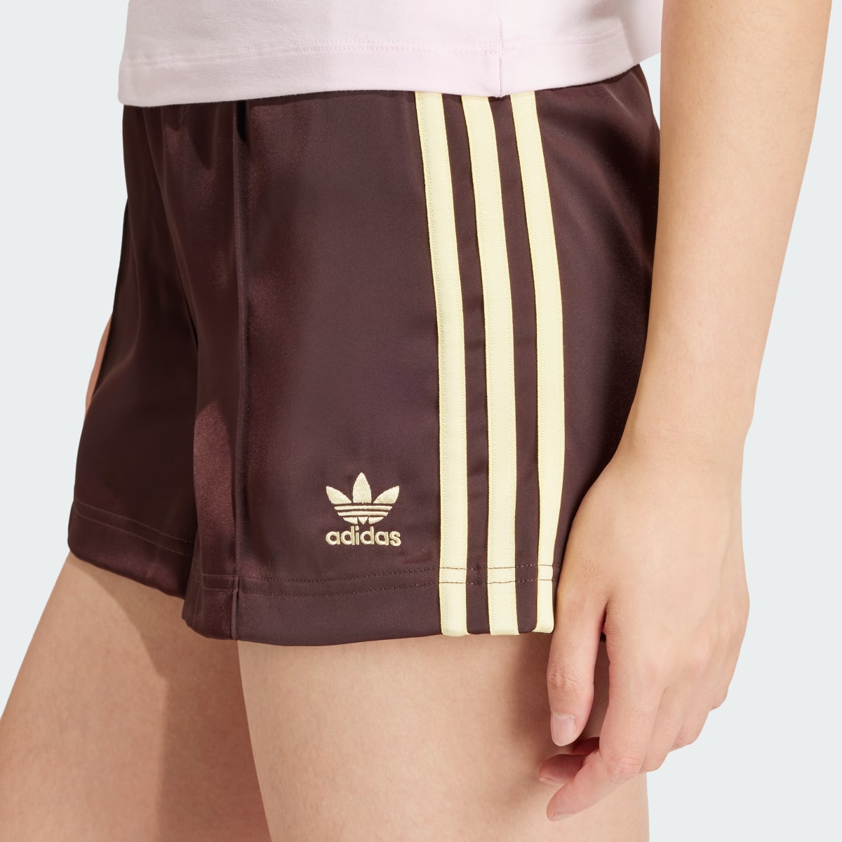 Adidas 3-Stripes Satin Shorts. 6