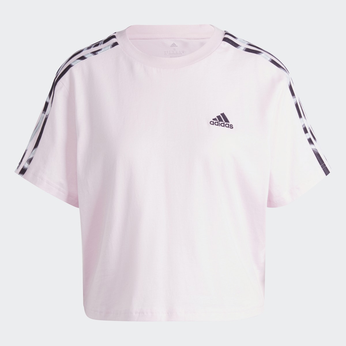 Adidas Vibrant Print 3-Stripes Cotton Crop Tee. 5