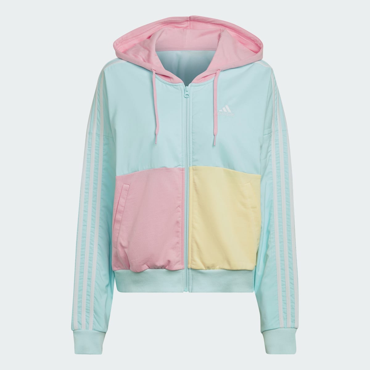 Adidas Essentials 3-Streifen Colourblock Kapuzenjacke. 5