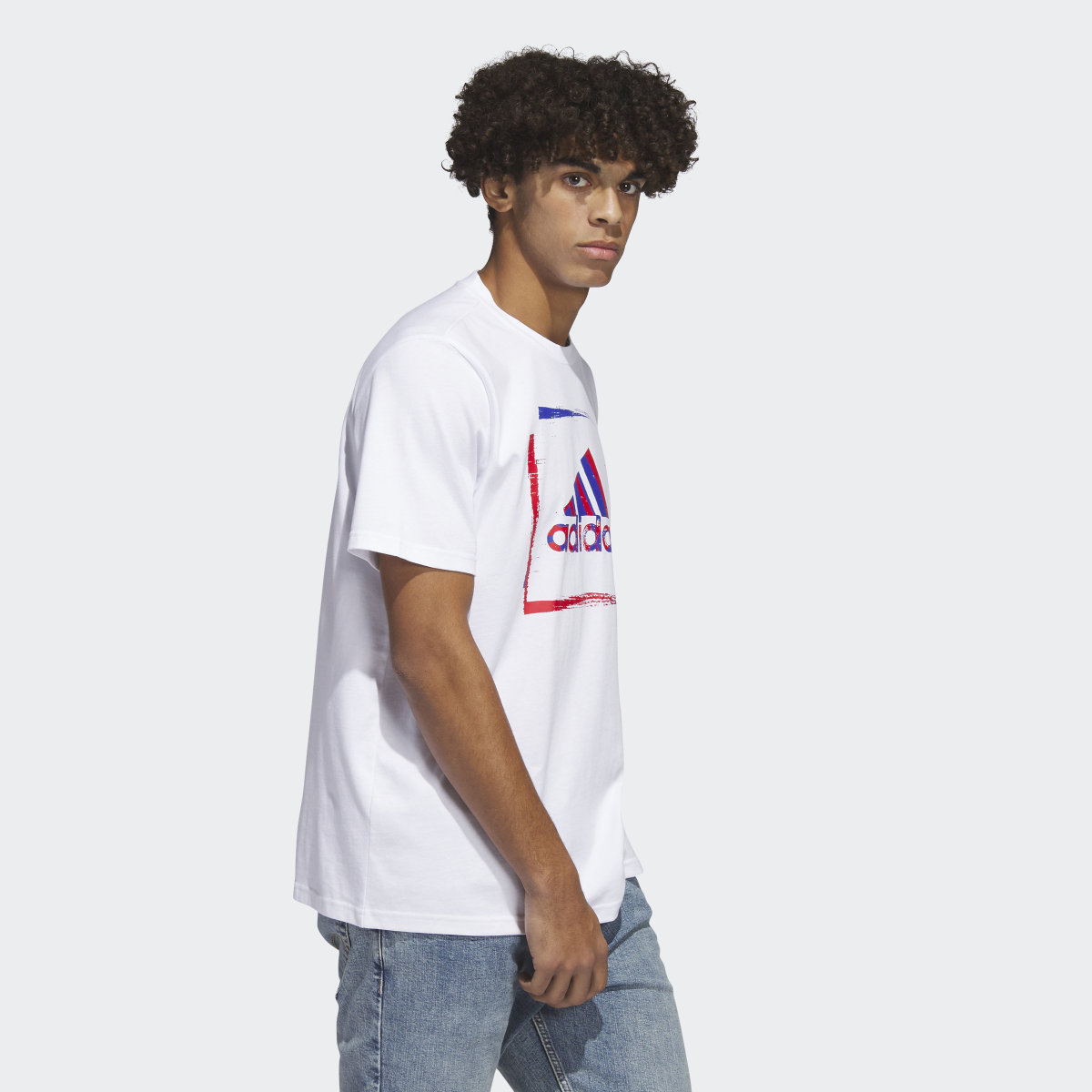 Adidas Two-Tone Stencil Short Sleeve Graphic Tee. 4