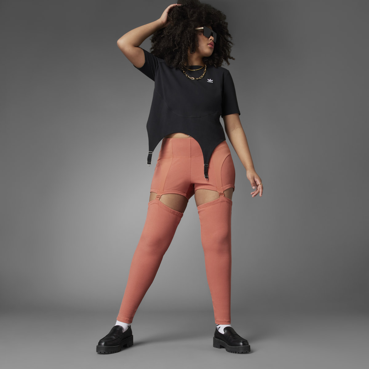 Adidas Leggings Always Original Rib Two-in-One (Curvy). 6