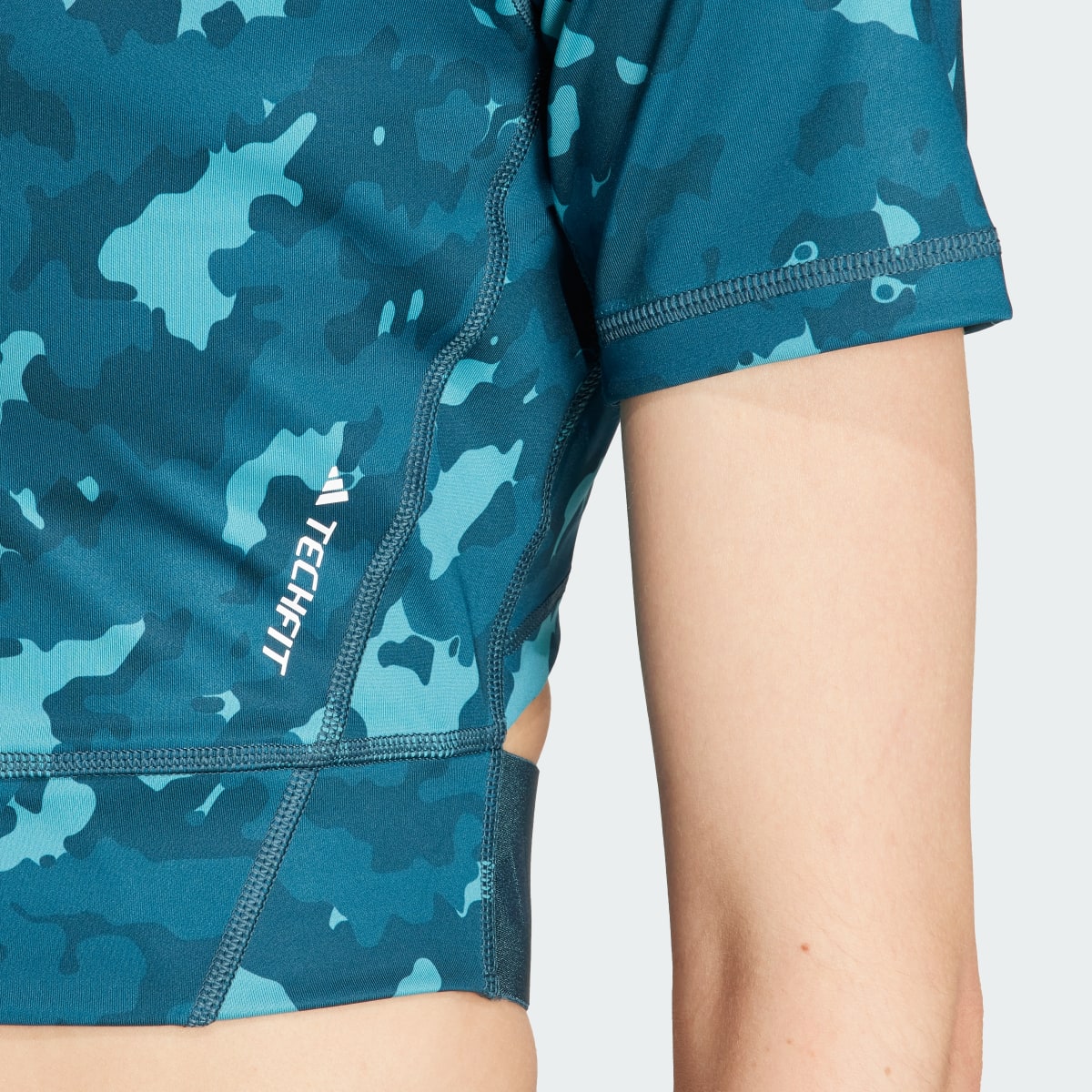 Adidas Techfit Camo Print Crop Training Tee. 6