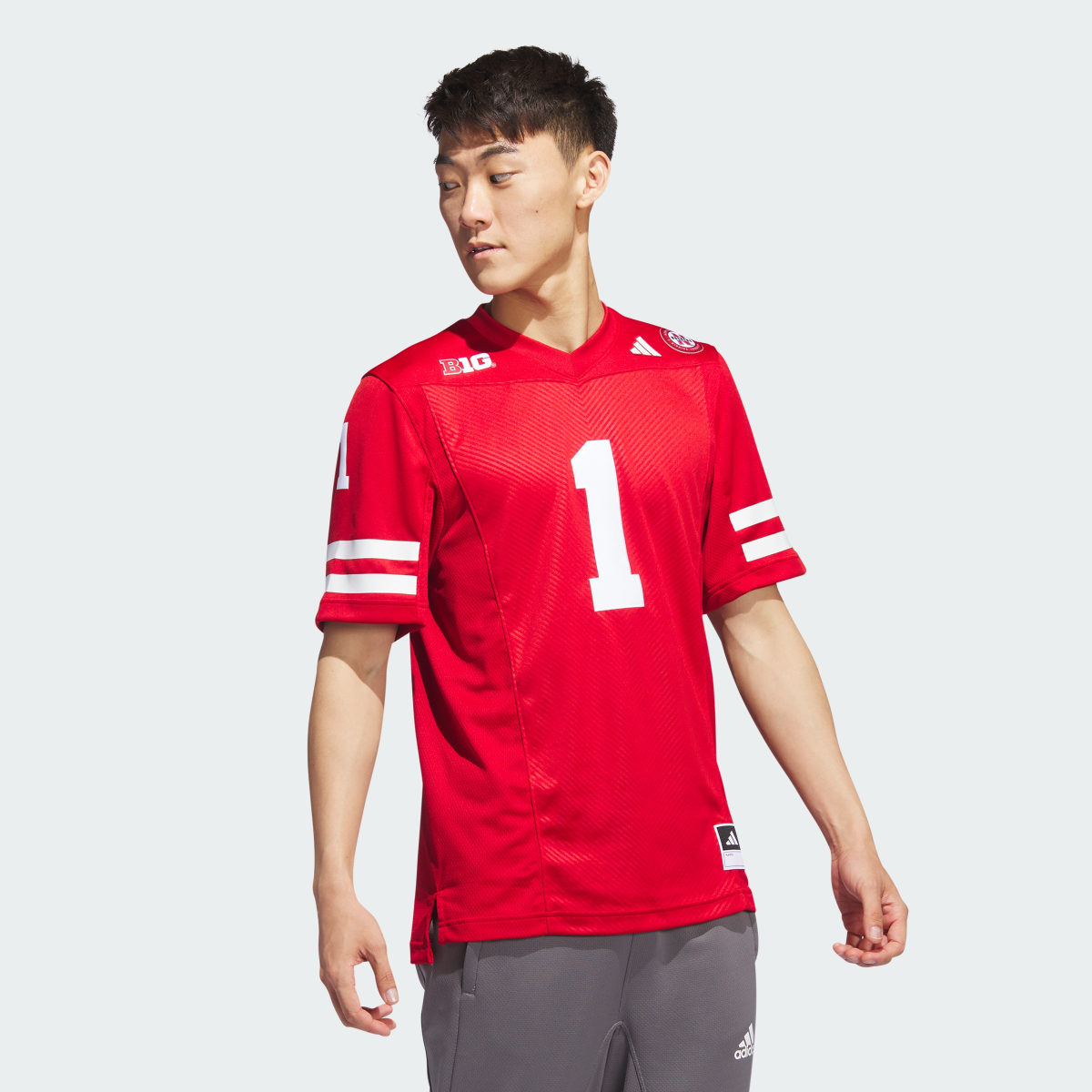 Adidas Nebraska Football Off-Field Home Jersey. 4