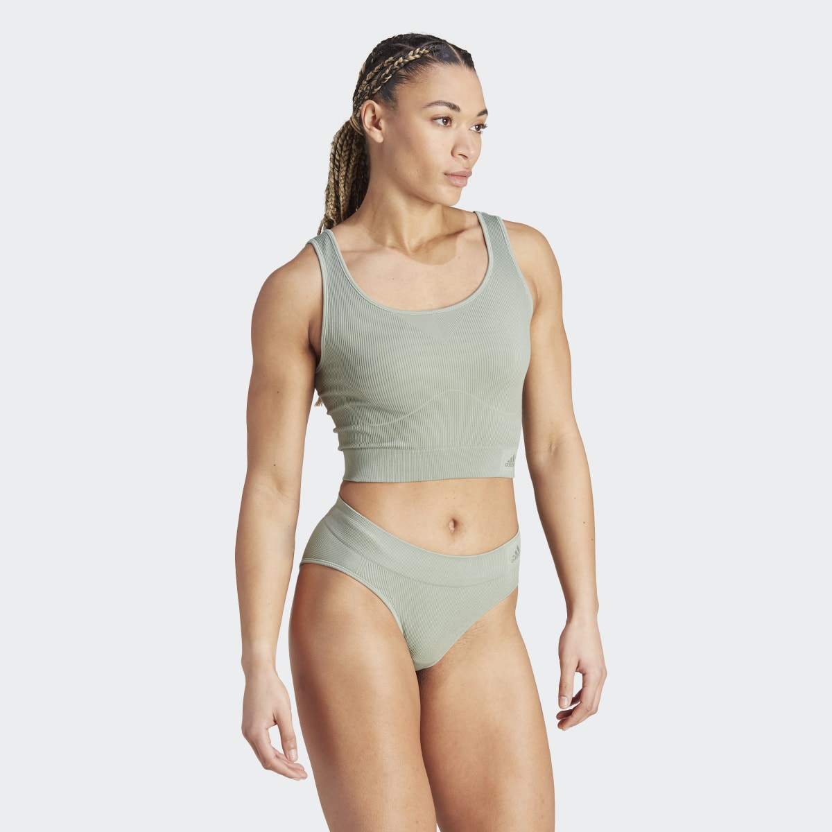 Adidas Ribbed Active Seamless Cropped Tank Top Underwear. 4