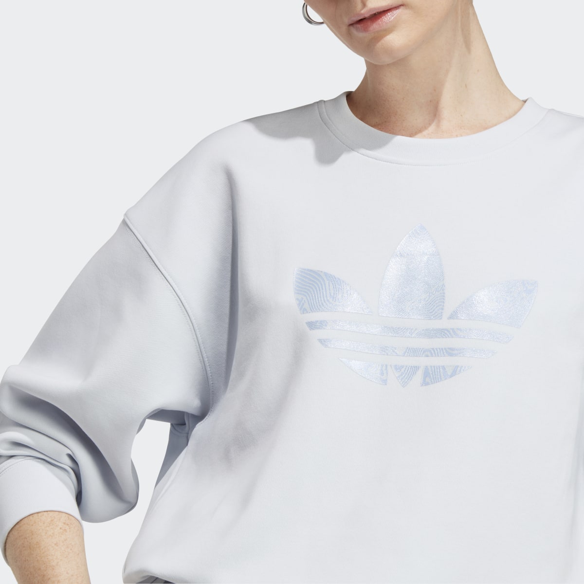 Adidas Marble Print Infill Trefoil Sweatshirt. 6