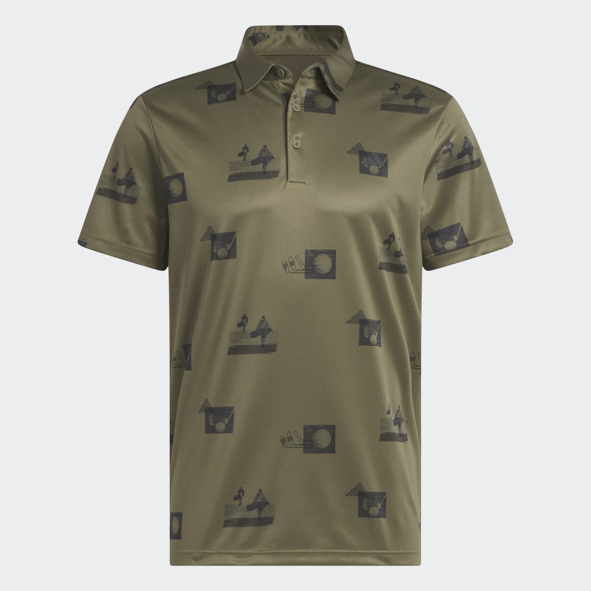 Adidas Allover-Print Golf Polo Shirt. 5