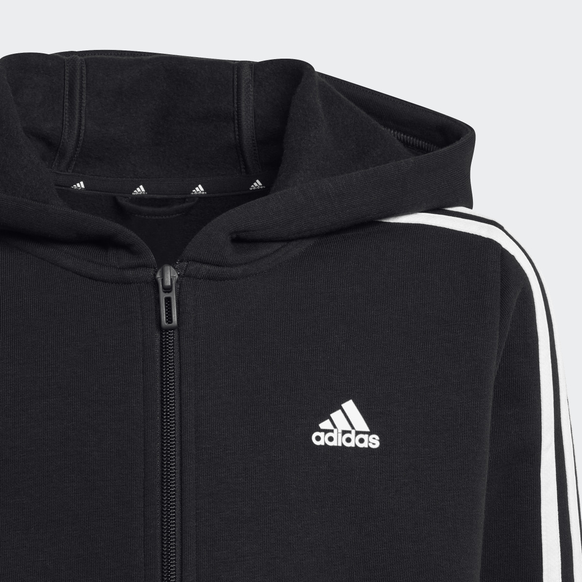 Adidas Veste à capuche entièrement zippée en molleton Essentials 3-Stripes. 5