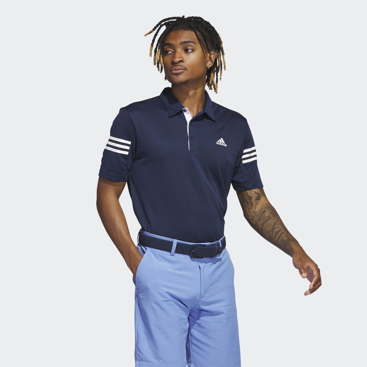 Adidas 3-Stripes Golf Polo Shirt. 4