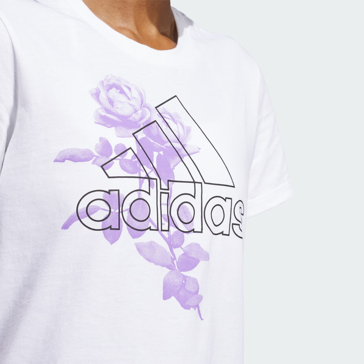 Adidas Outline Rose Graphic Tee. 6