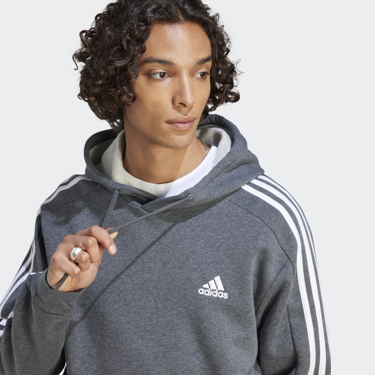 Adidas Sweat-shirt à capuche en molleton à 3 bandes Essentials. 6