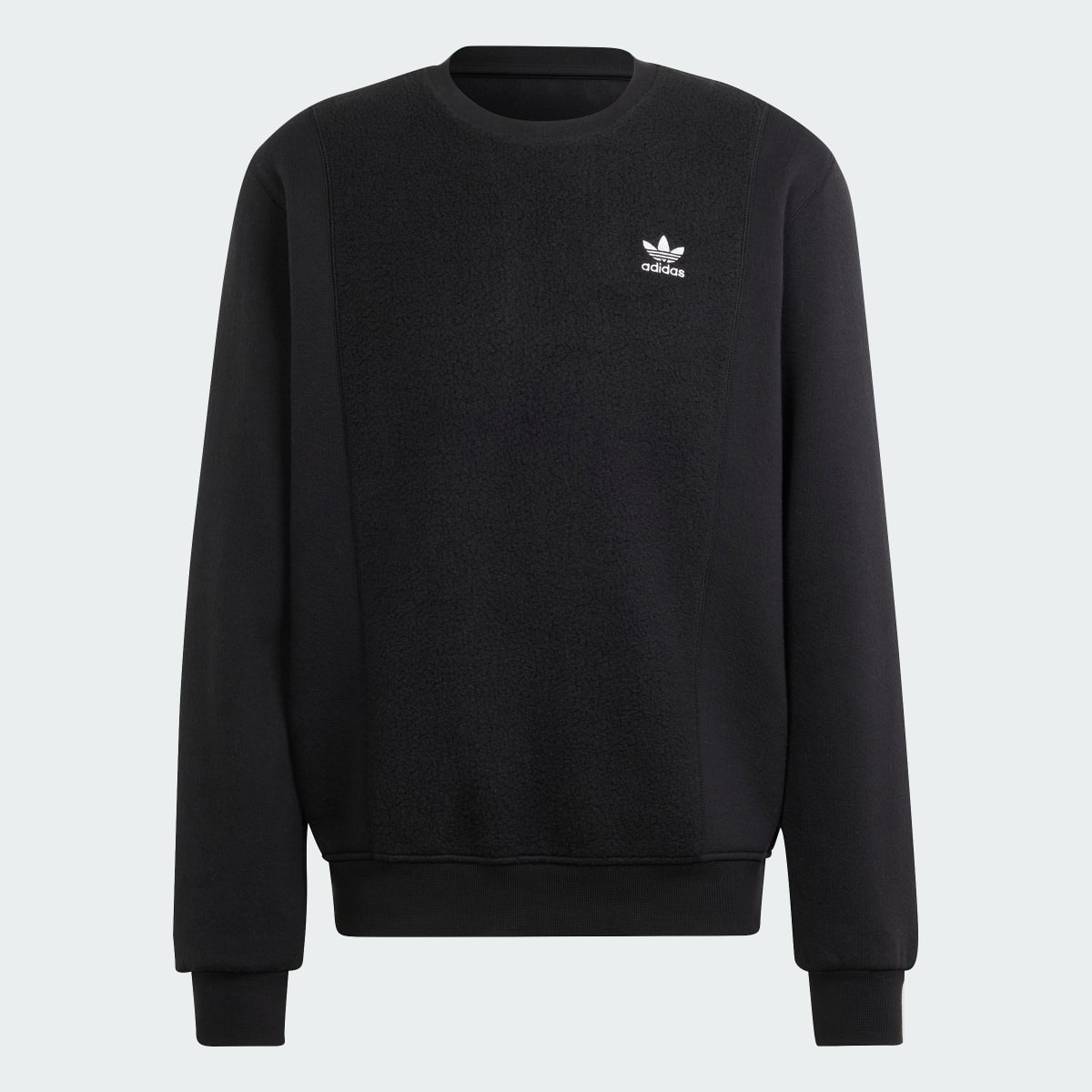 Adidas Essentials+ Trefoil Reverse Material Crew Sweatshirt. 5