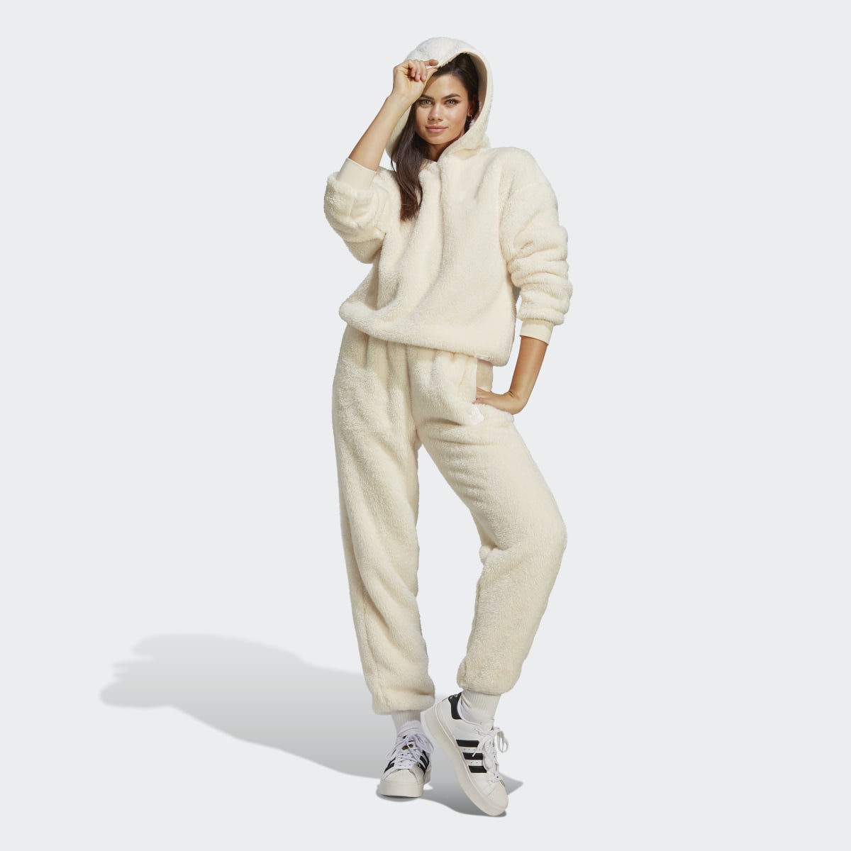 Adidas Essentials+ Fluffy Teddy Hoodie. 6