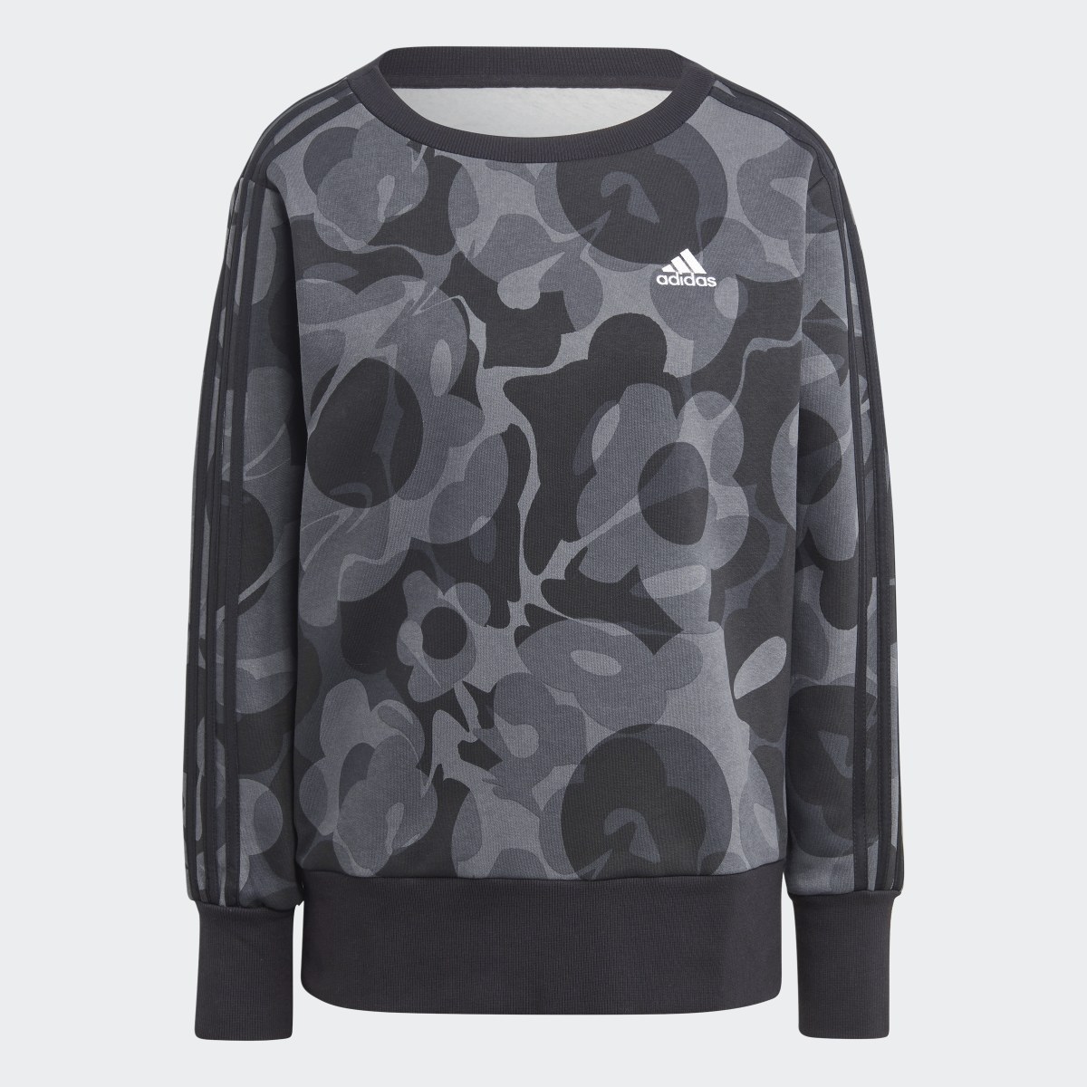 Adidas Floral Graphic 3-Stripes Fleece Sweatshirt. 6