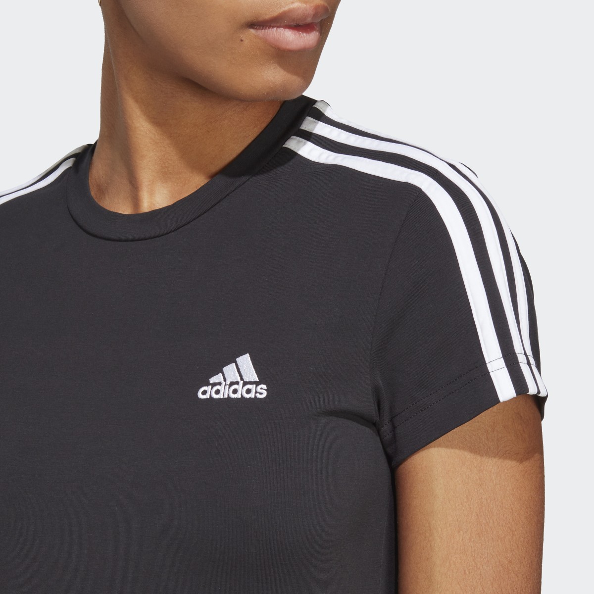 Adidas Essentials 3-Stripes Single Jersey Fitted Tee Dress. 6