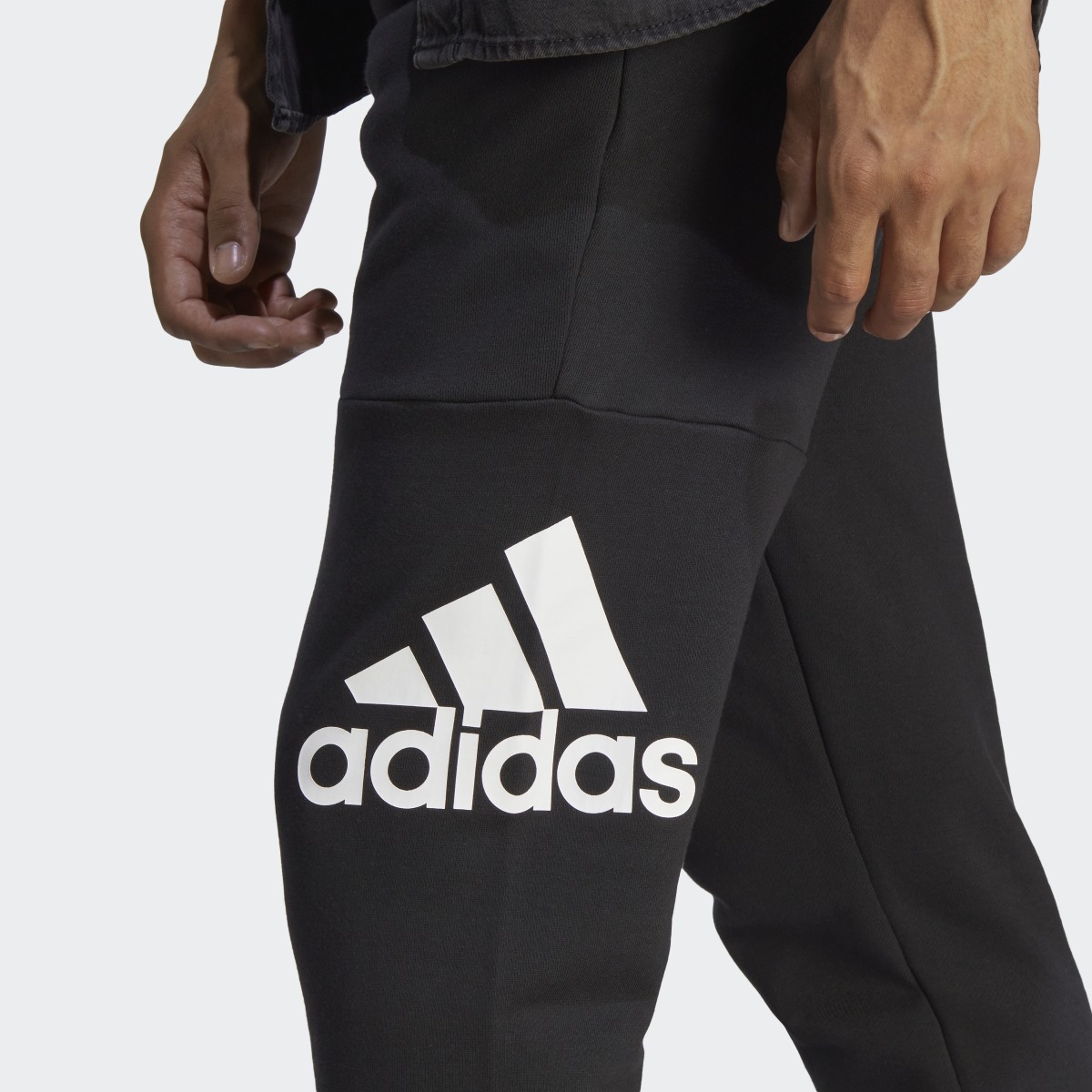 Adidas Essentials French Terry Tapered Cuff Logo Hose. 6