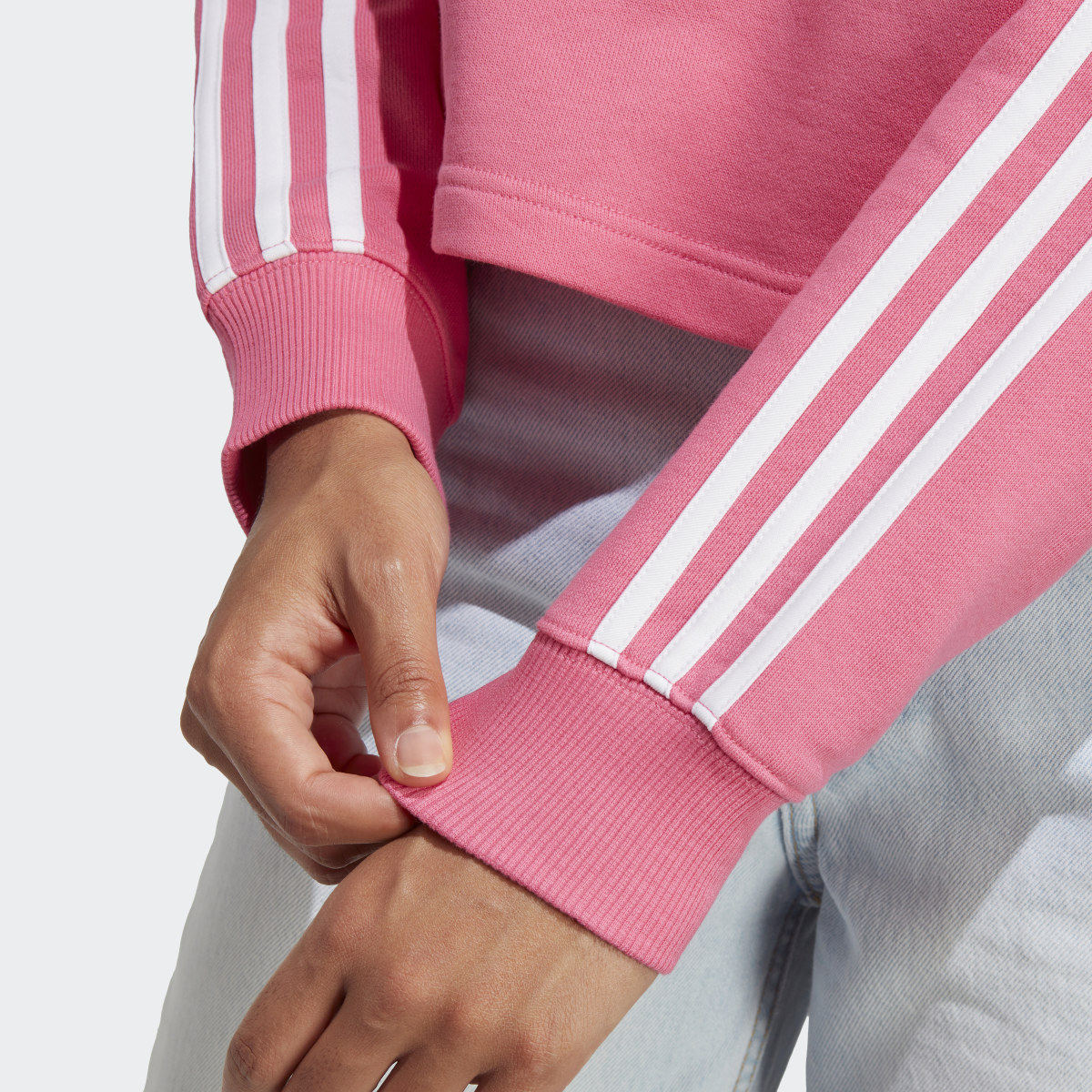 Adidas Essentials 3-Stripes French Terry Crop Hoodie. 7