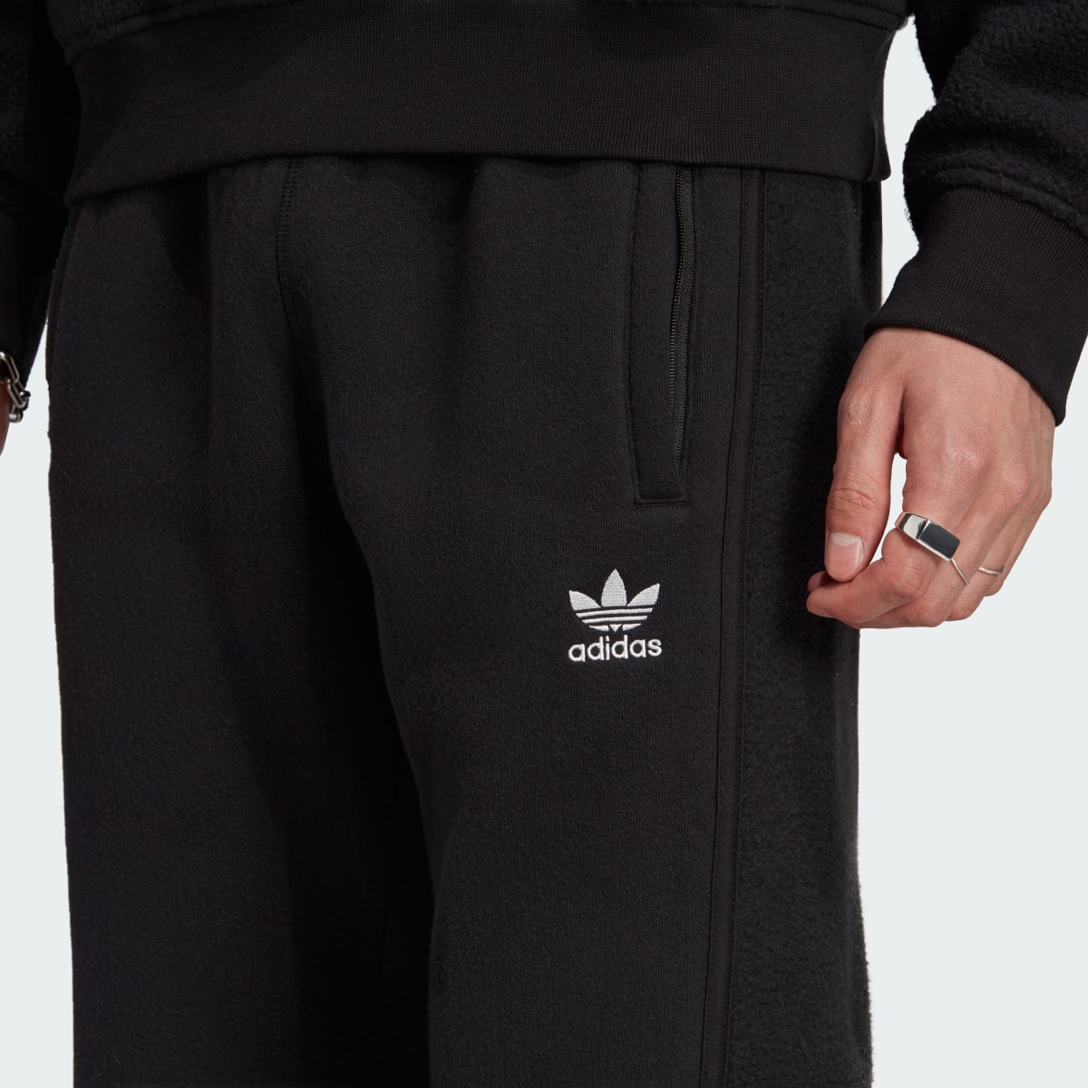 Adidas Trefoil Essentials+ Reverse Material Sweat Pants. 5