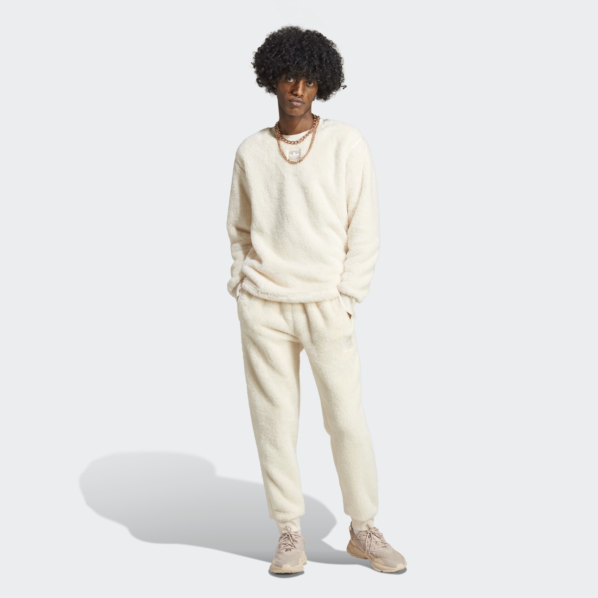 Adidas Essentials+ Fluffy Fleece Sweat Pants. 4