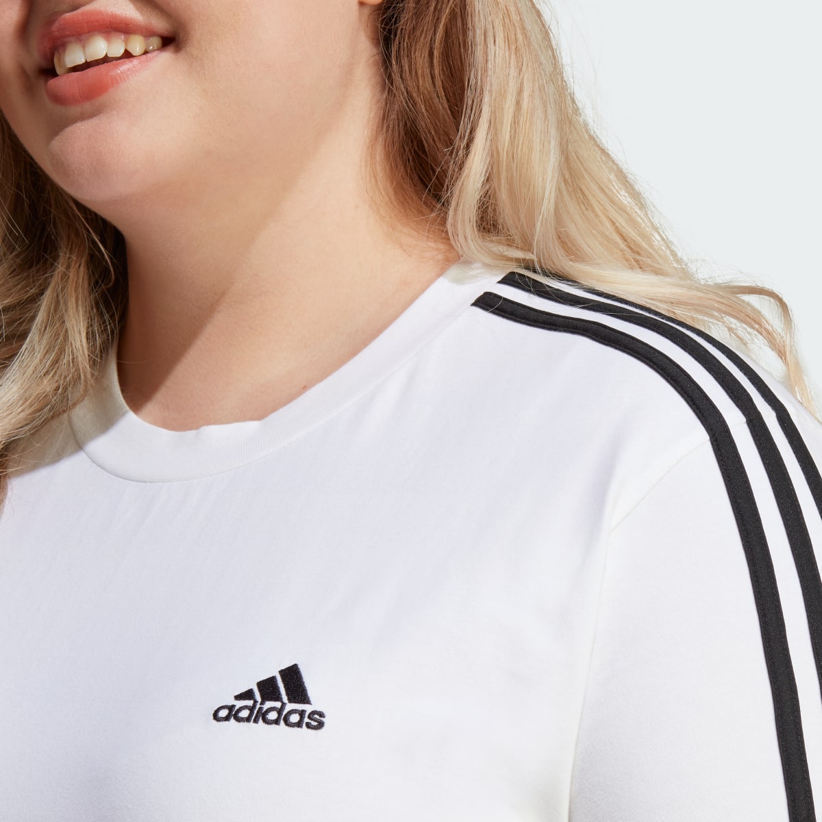 Adidas Essentials 3-Stripes Single Jersey Boyfriend Tee Dress (Plus Size). 6