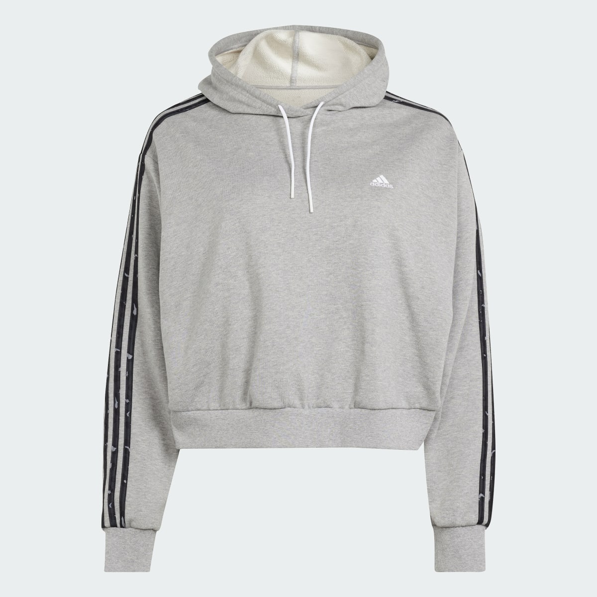 Adidas Essentials 3-Stripes Animal Print Relaxed Hoodie (Plus Size). 5