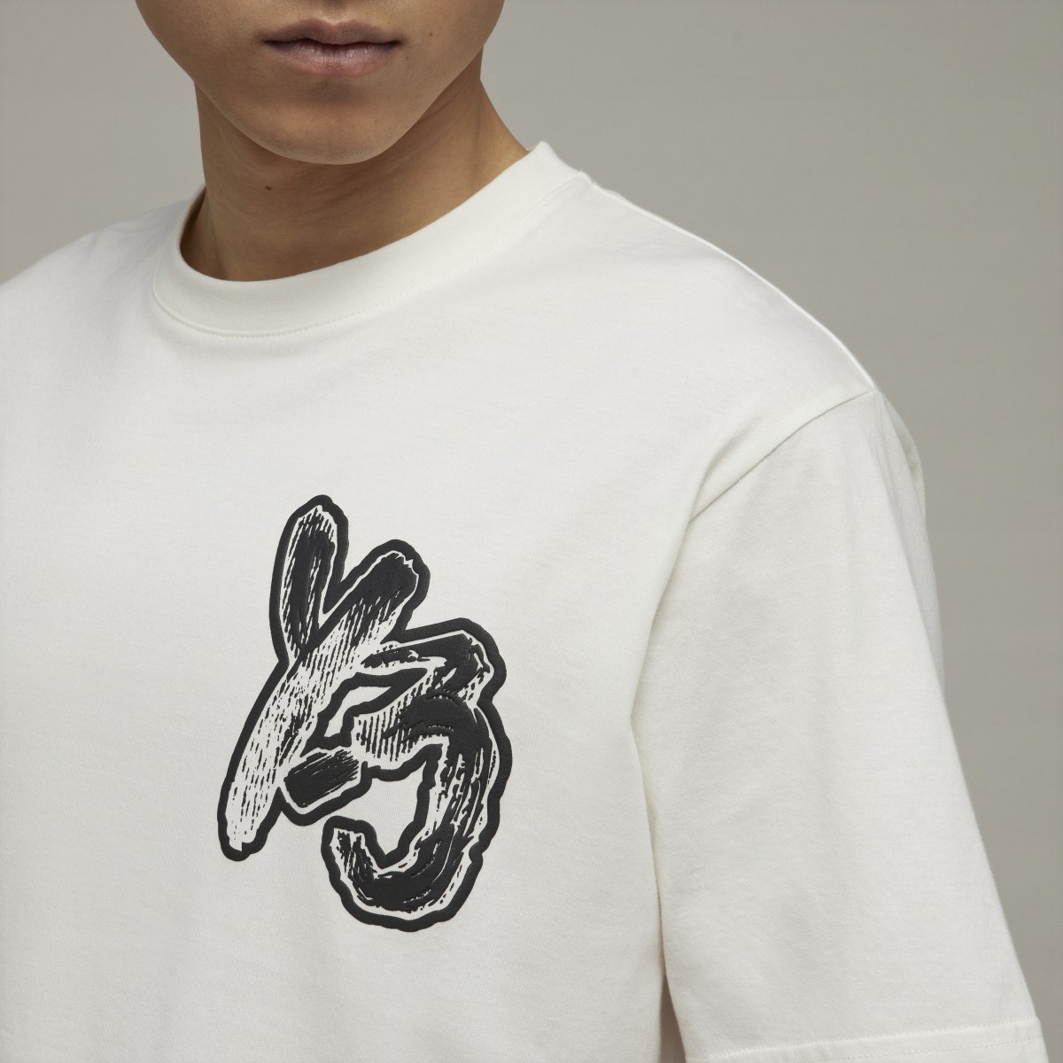 Adidas Y-3 Brushstroke Graphic Short Sleeve Tee. 9