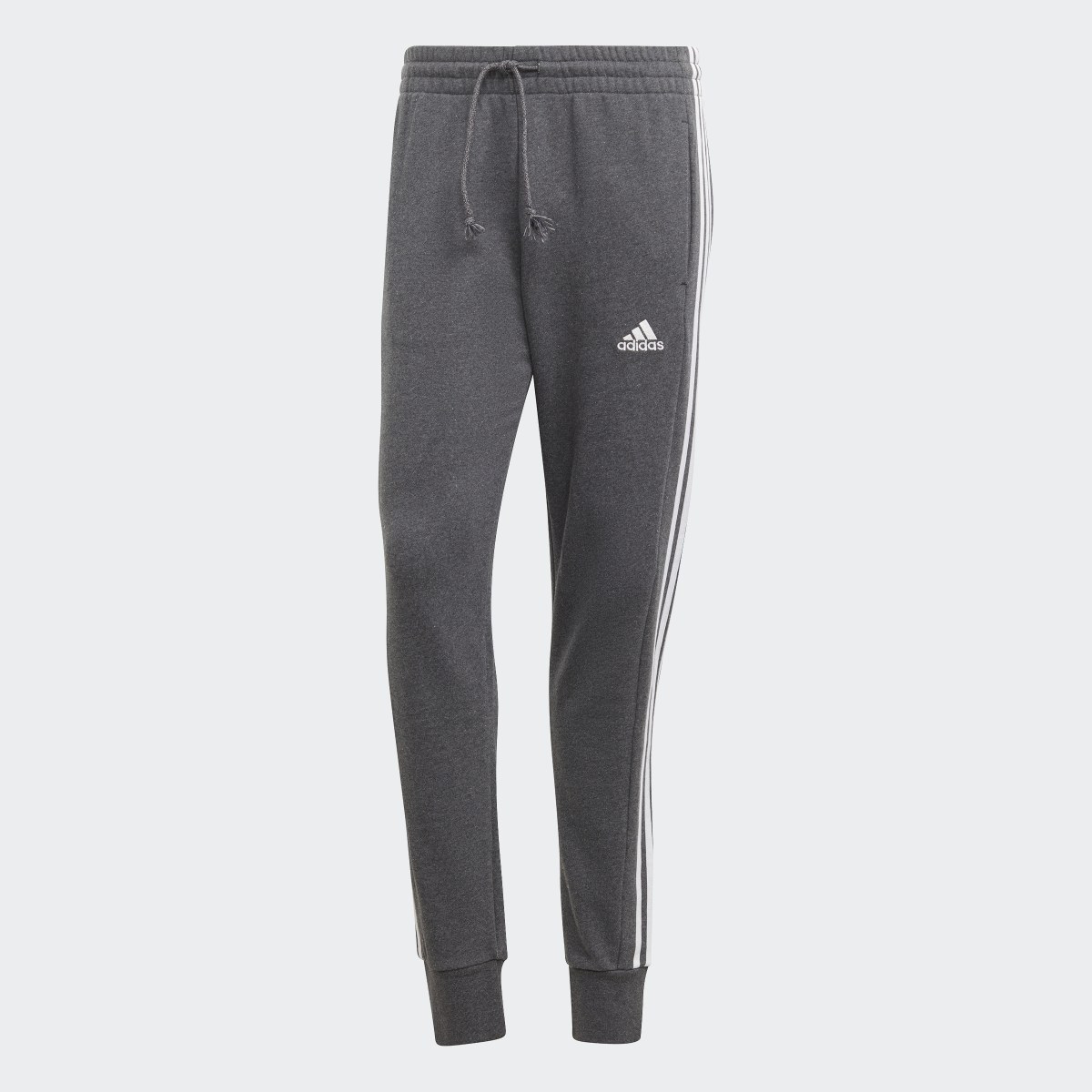 Adidas Pants Essentials 3 Franjas Felpa Francesa Pierna Cónica Puños Ajustados. 4