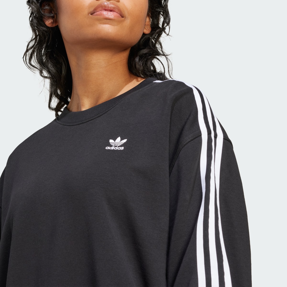 Adidas 3-Stripes Oversized Crew Sweatshirt. 6