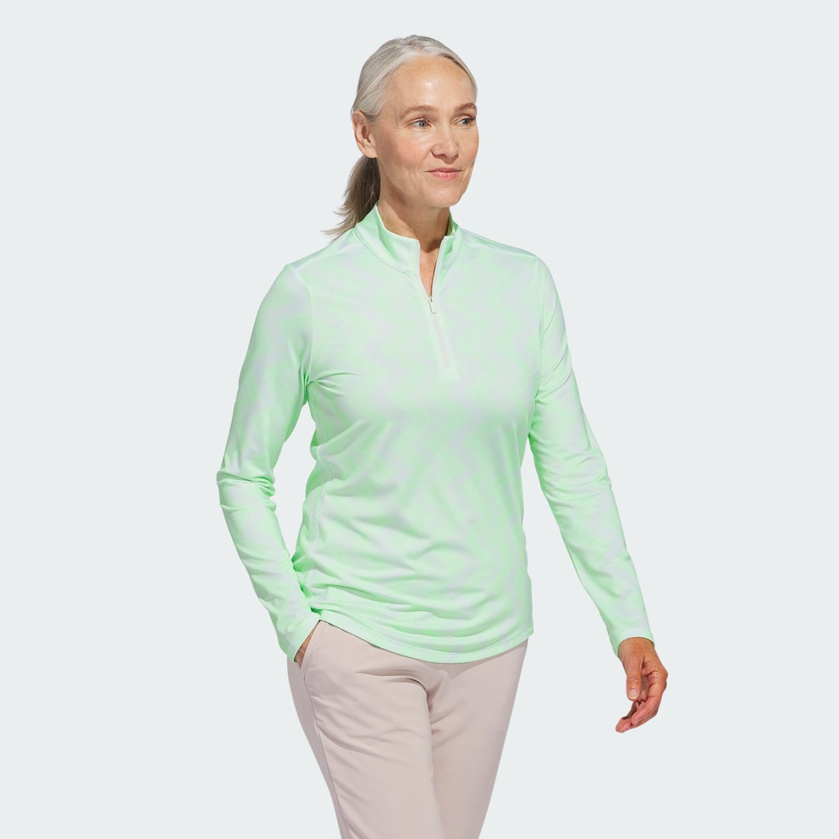 Adidas Women's Ultimate365 Printed Quarter-Zip Mock. 4