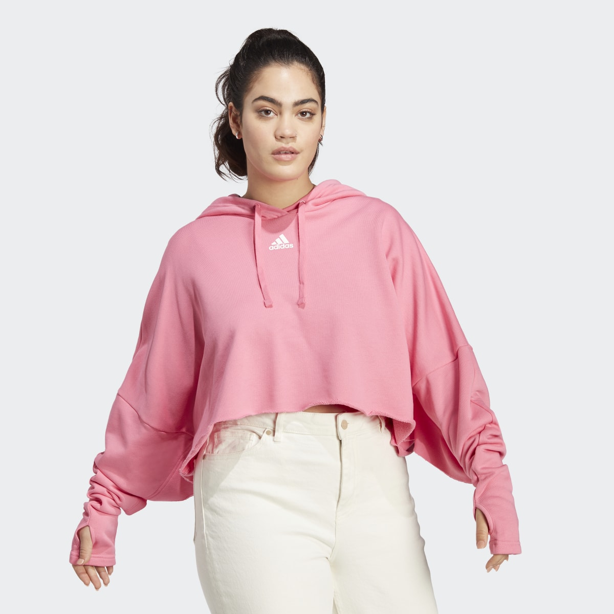 Adidas Collective Power Cropped Hoodie (Plus Size). 4