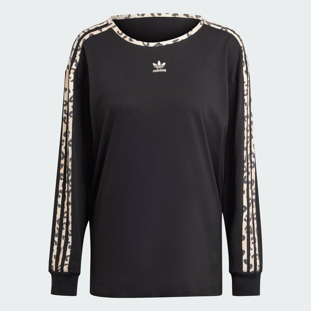 Adidas Originals Leopard Luxe 3-Stripes Long Sleeve T-Shirt. 5