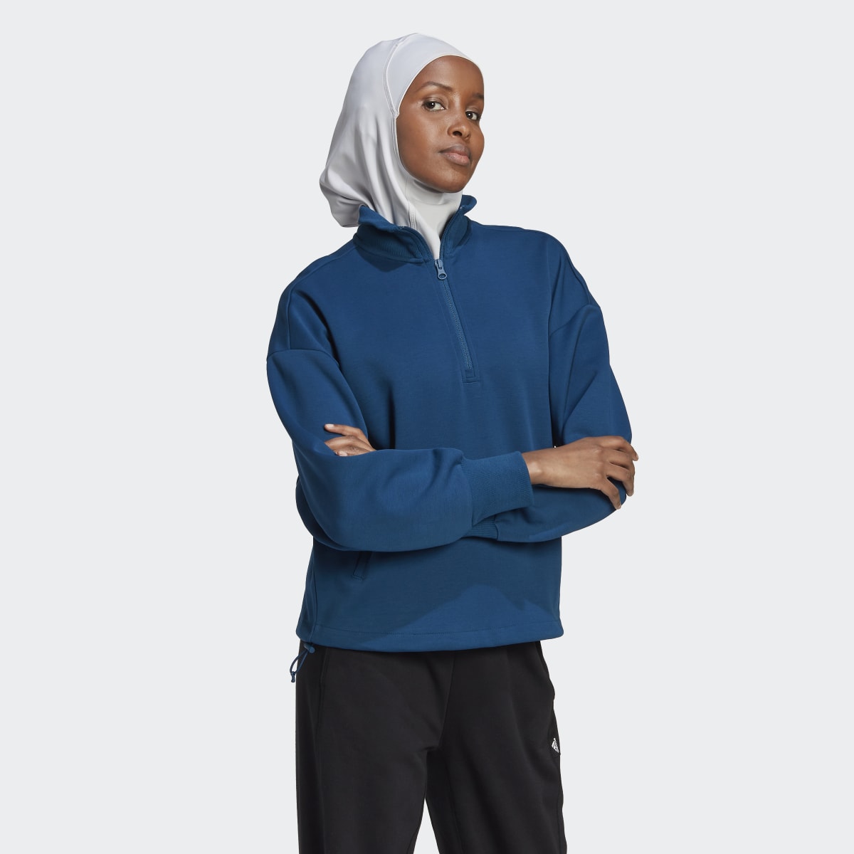 Adidas Future Icons Badge of Sport Quarter-Zip Sweatshirt. 4