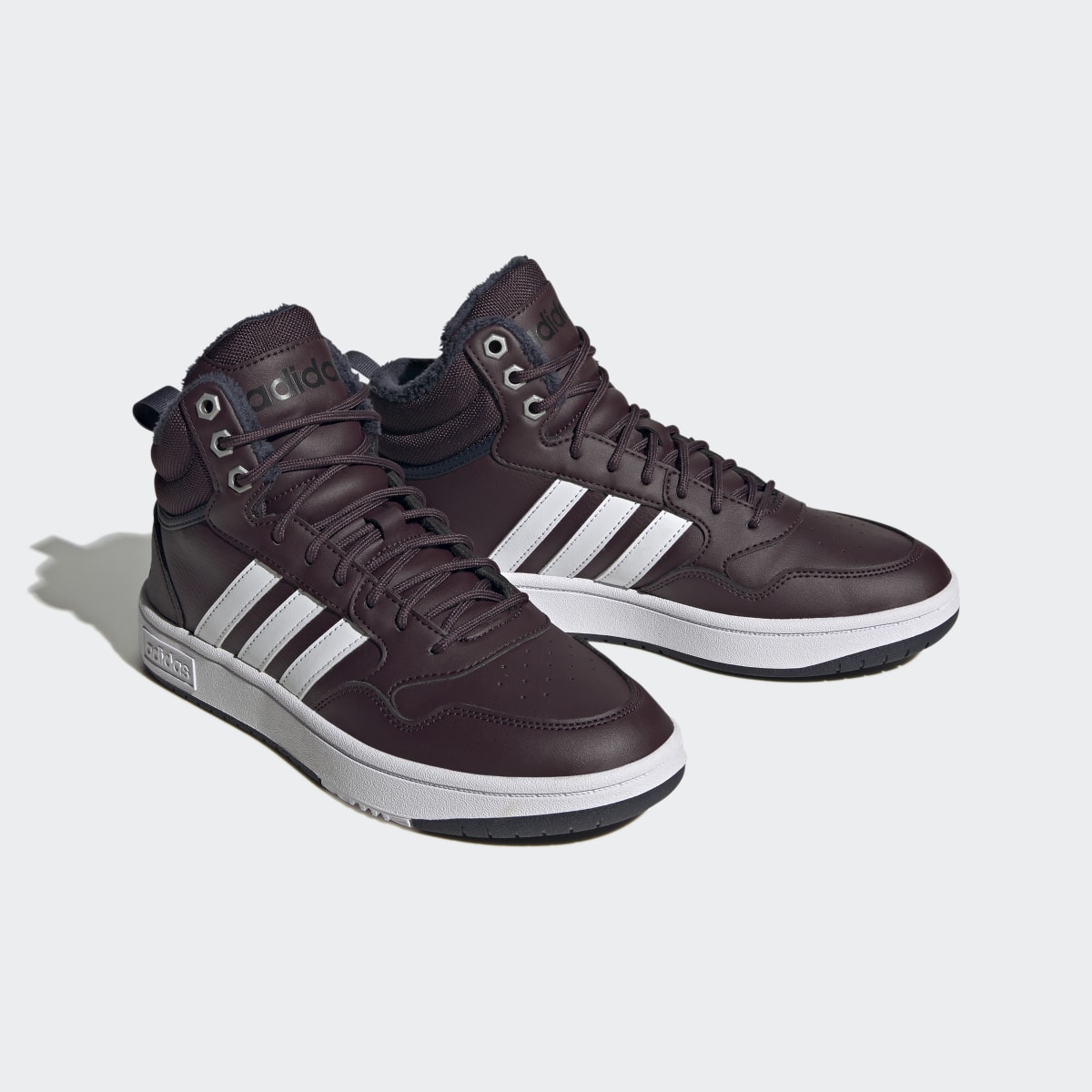 Adidas Hoops 3.0 Mid Lifestyle Basketball Classic Fur Lining Winterized Shoes. 8