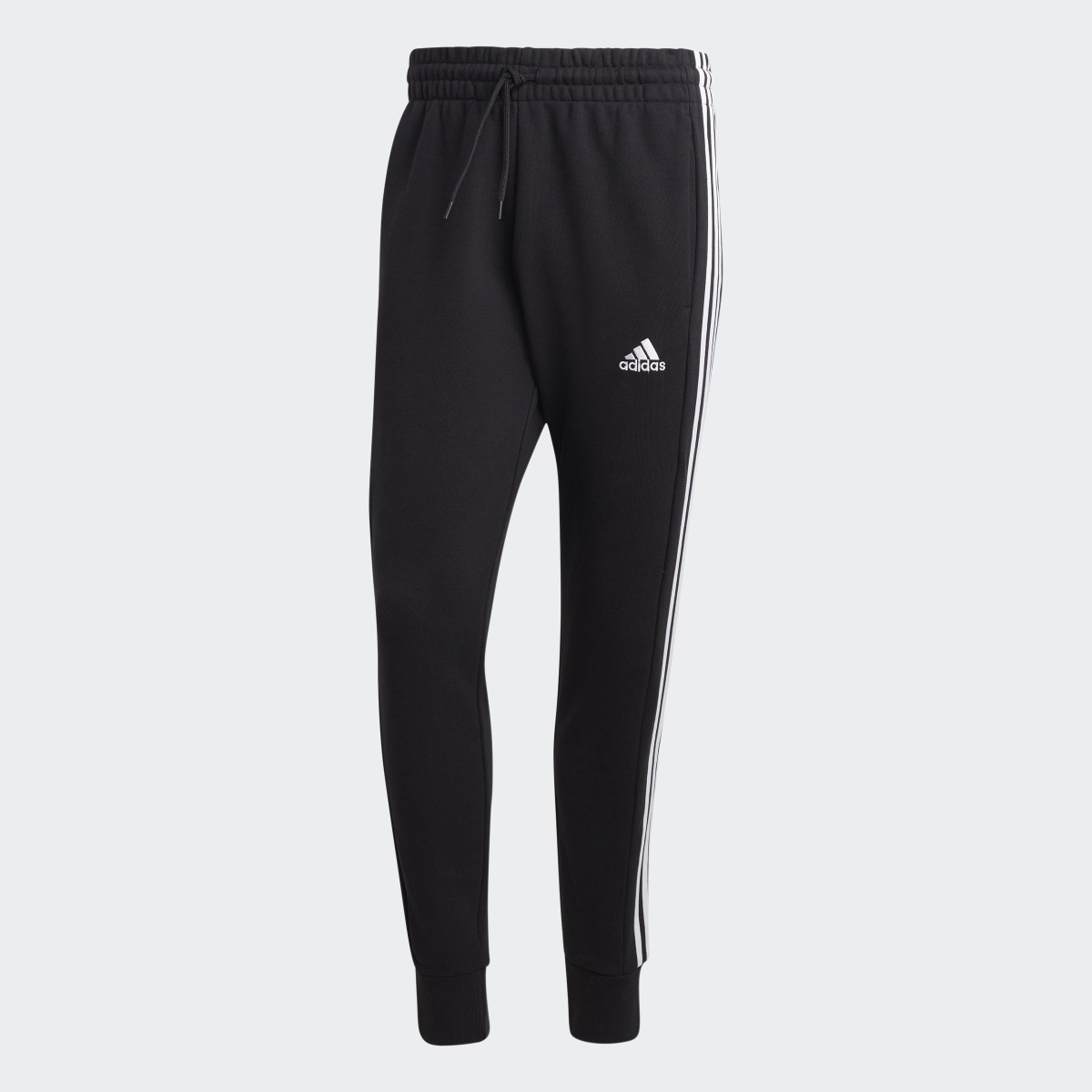 Adidas Pants Essentials 3 Franjas Felpa Francesa Pierna Cónica Puños Ajustados. 5