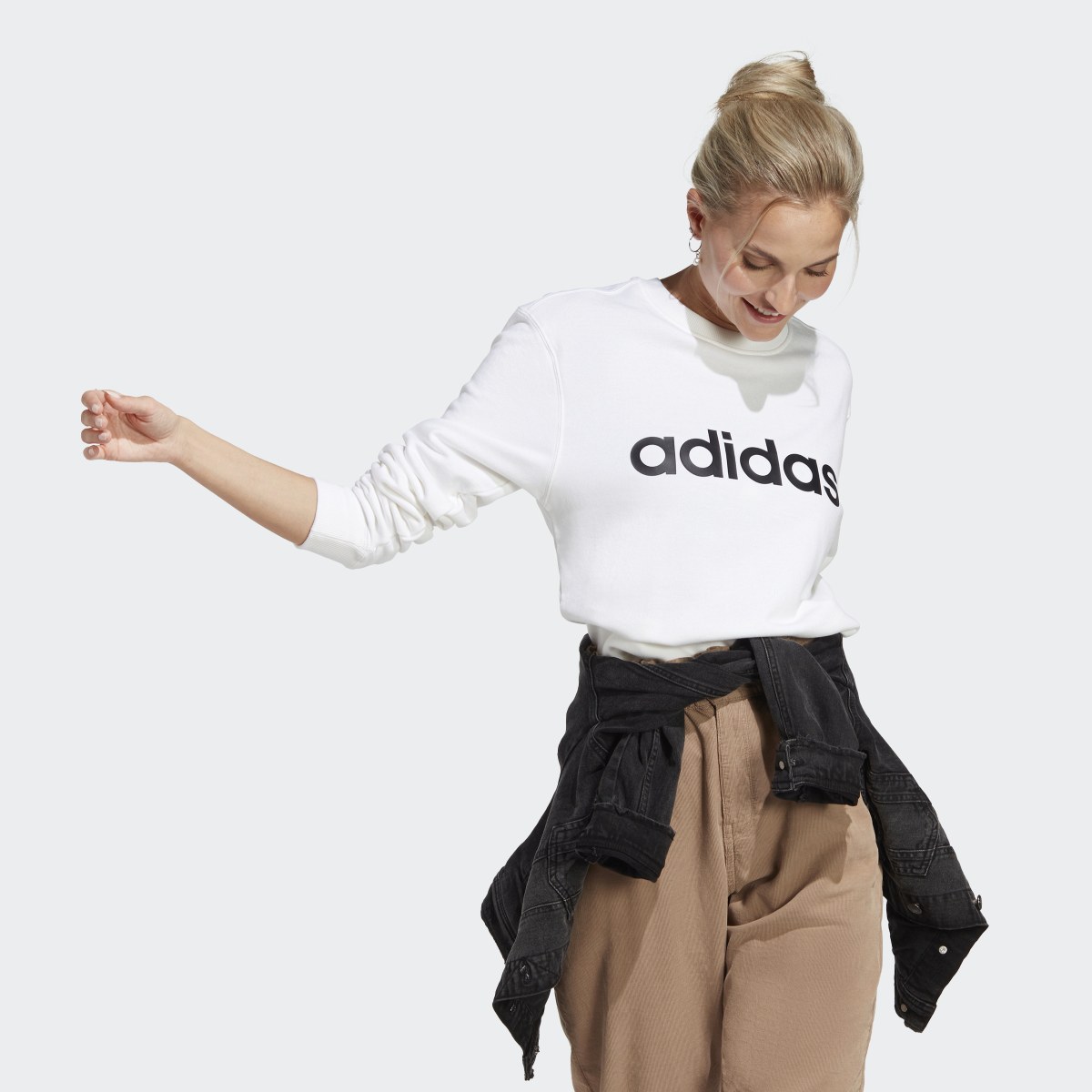 Adidas Essentials Linear French Terry Sweatshirt. 4