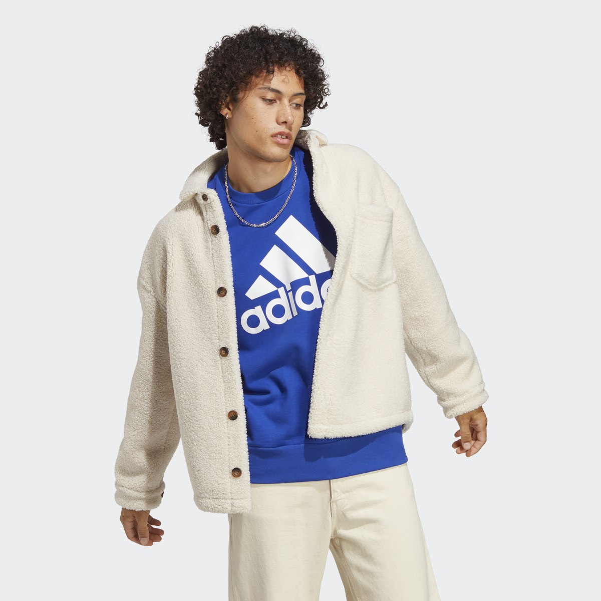 Adidas Sudadera Essentials Logo Grande Tela French Terry. 4