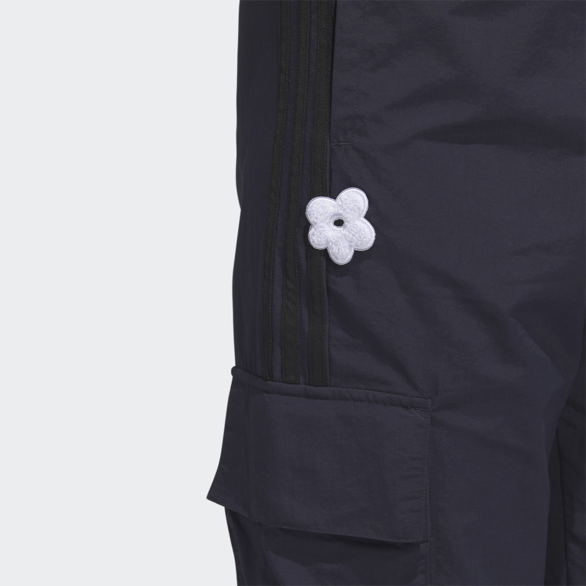 Adidas 3-Stripes Cargo Pants With Chenille Flower Patches. 6