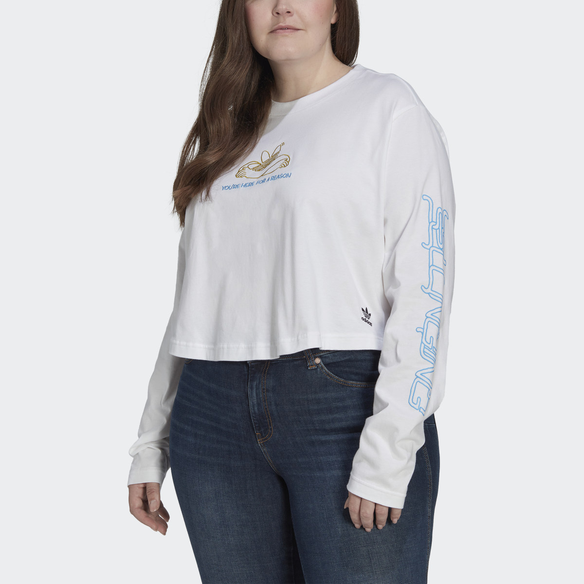 Adidas Long Sleeve Crop Tee (Plus Size) - HT3779