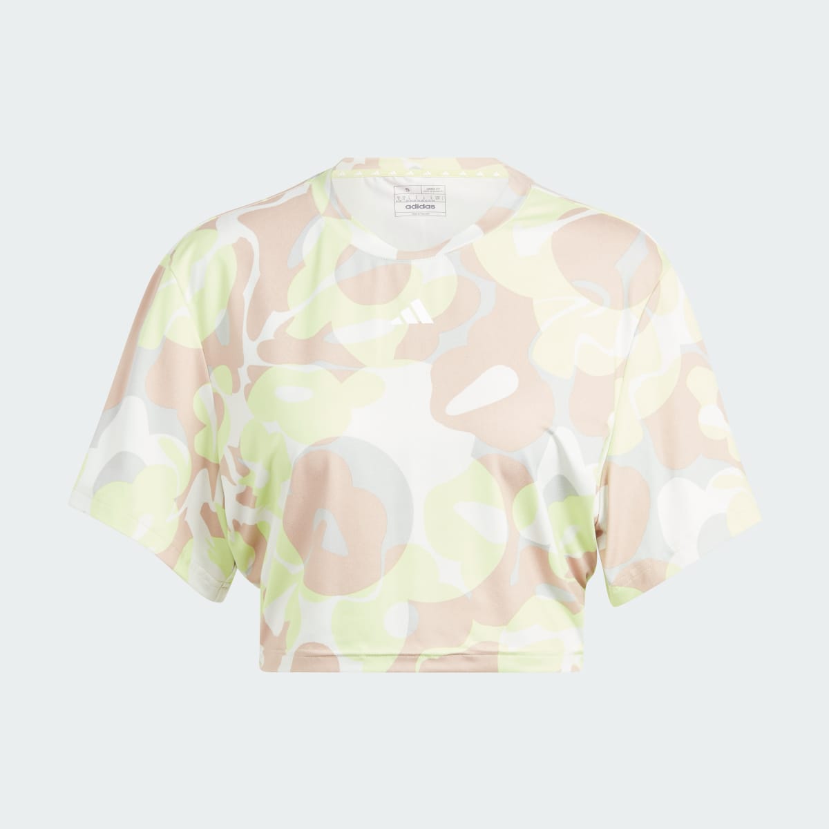 Adidas Train Essentials AOP Floral Print Crop Tişört. 5