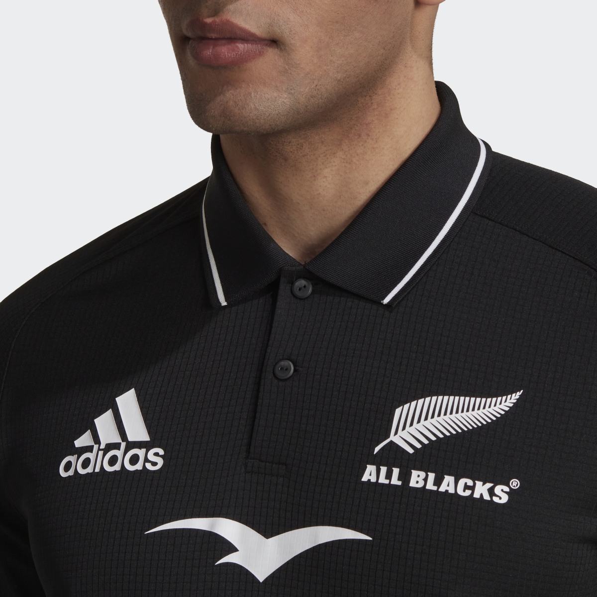 Adidas All Blacks Rugby Home Polo Shirt. 6