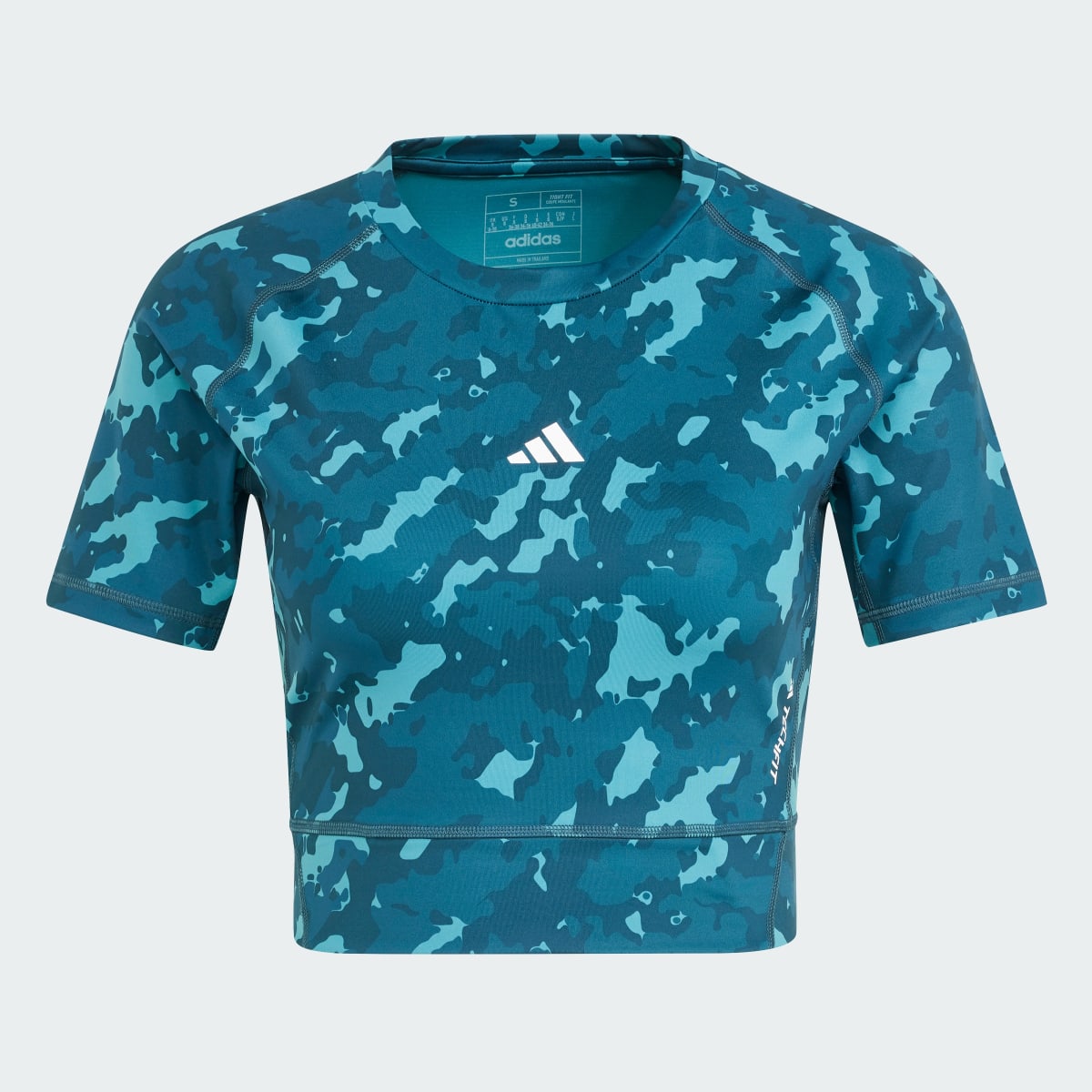 Adidas Techfit Camo Print Crop Training Tee. 5