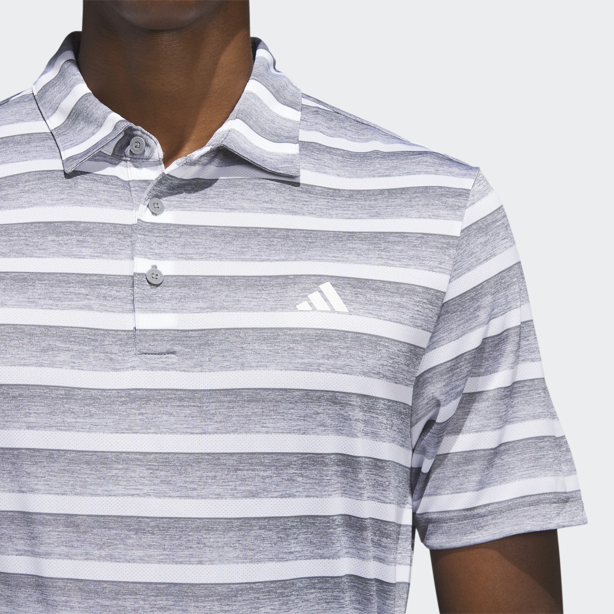 Adidas Two-Color Striped Golf Polo Shirt. 6