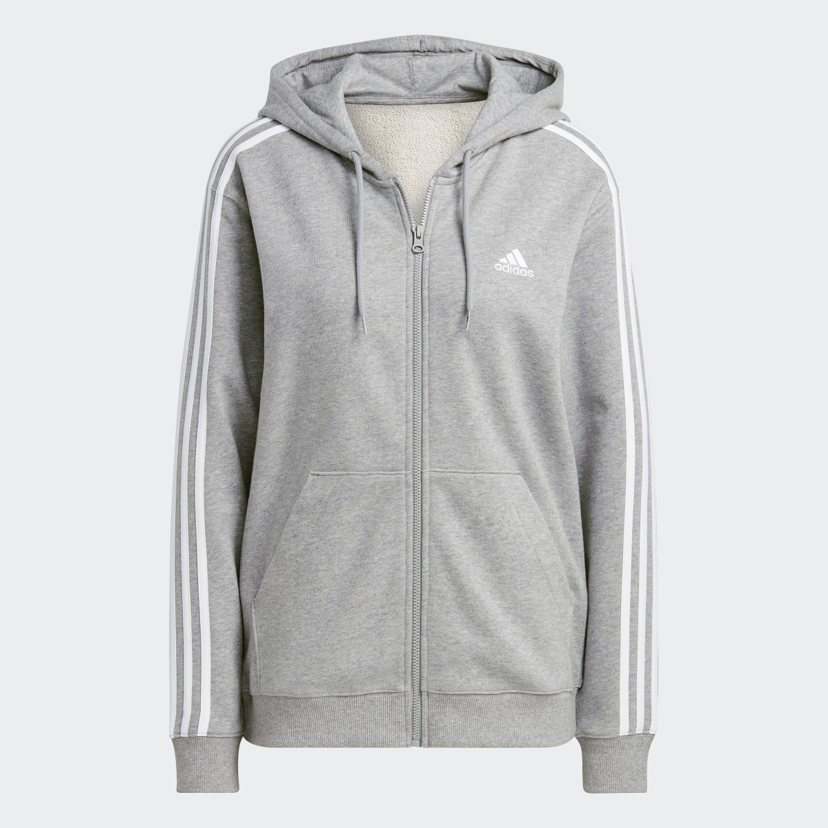 Adidas Chaqueta con capucha Essentials French Terry Regular 3 bandas. 5