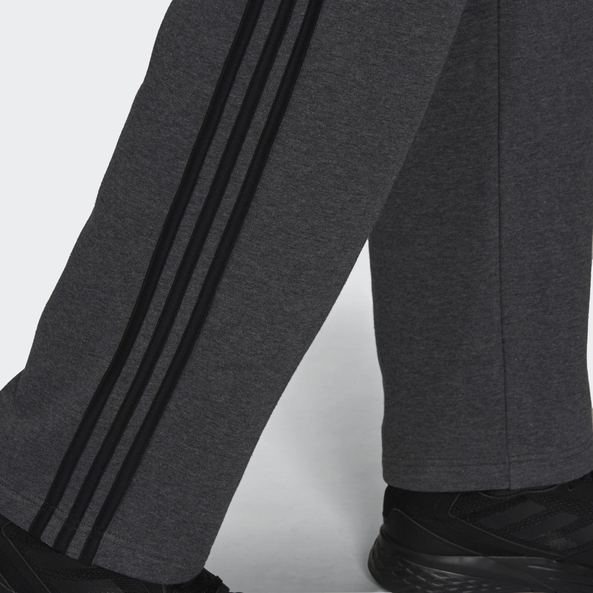 Adidas Essentials Fleece Open Hem 3-Stripes Joggers. 6