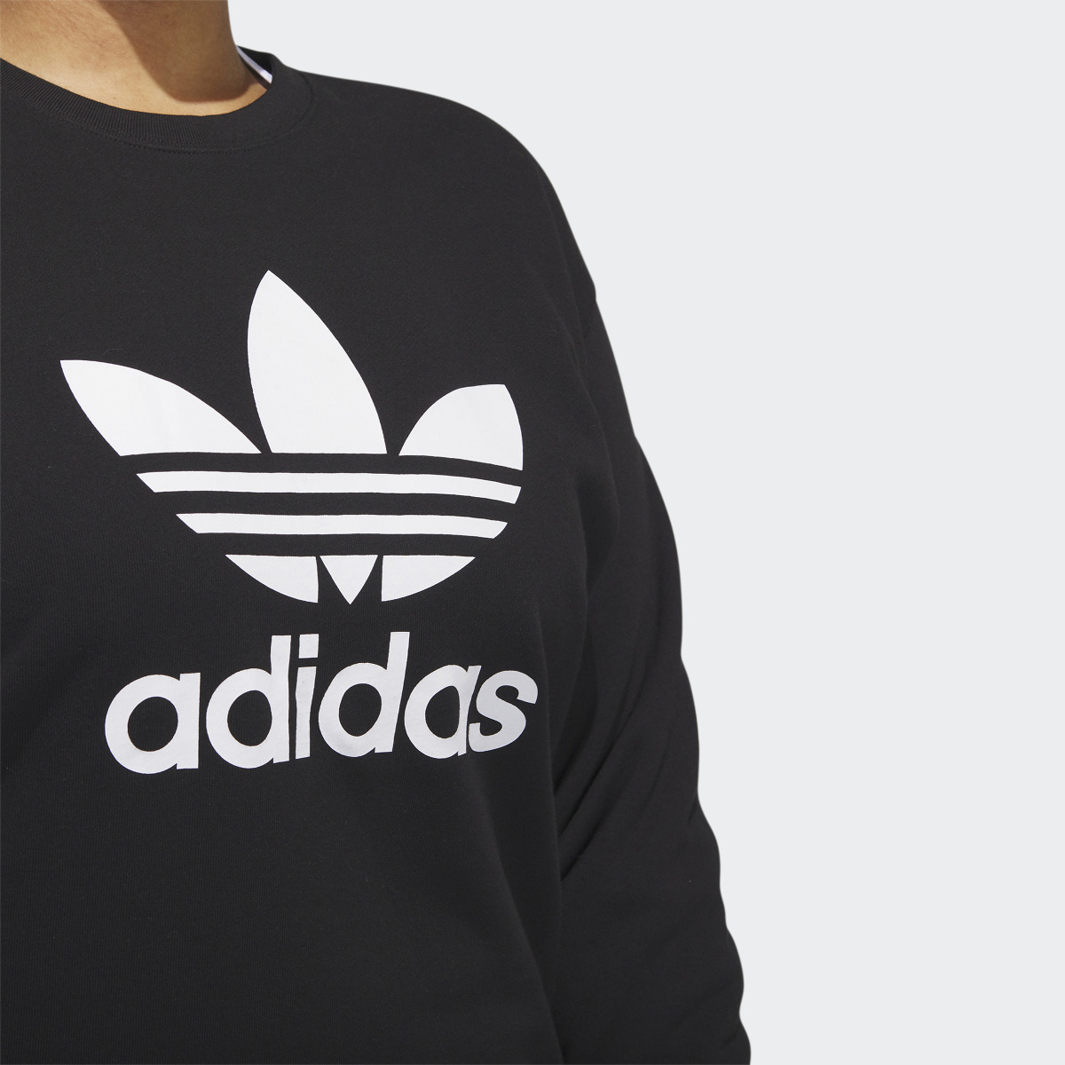 Adidas Adicolor Trefoil Crew Sweatshirt (Plus Size). 6