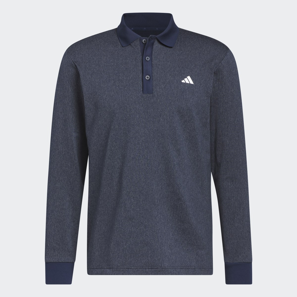 Adidas Essentials Heathered Long Sleeve Polo Shirt. 4