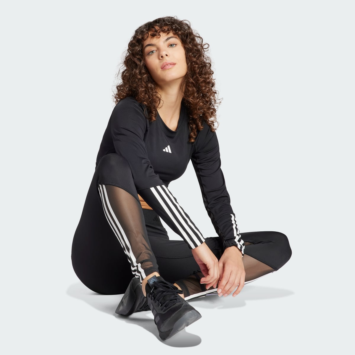 Adidas Hyperglam Training Cropped Long Sleeve Tee. 4