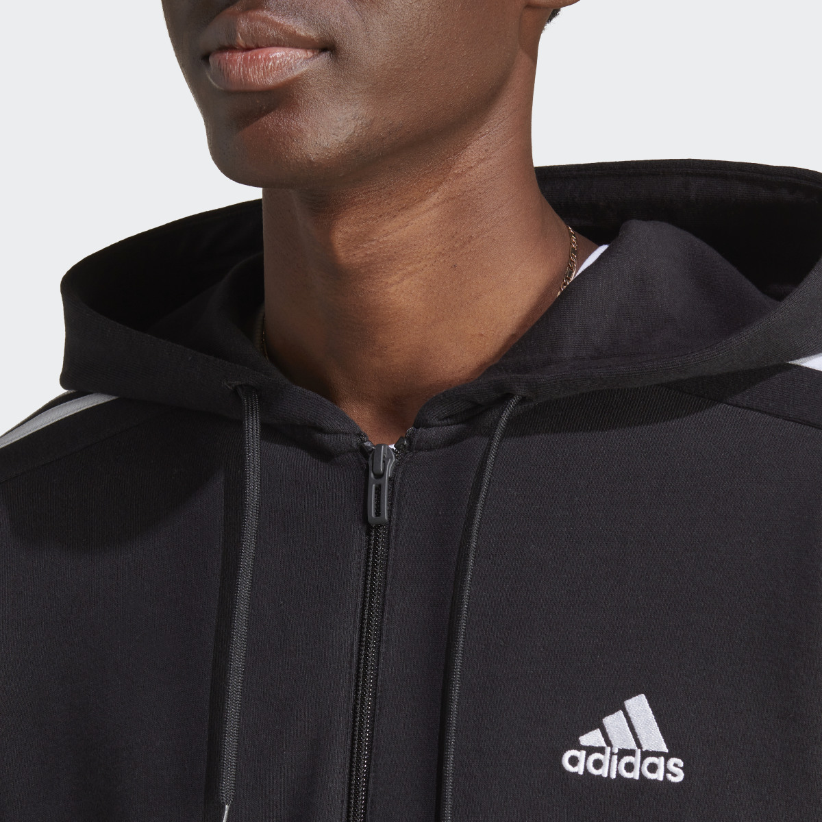 Adidas Veste à capuche zippée 3 bandes Essentials. 6